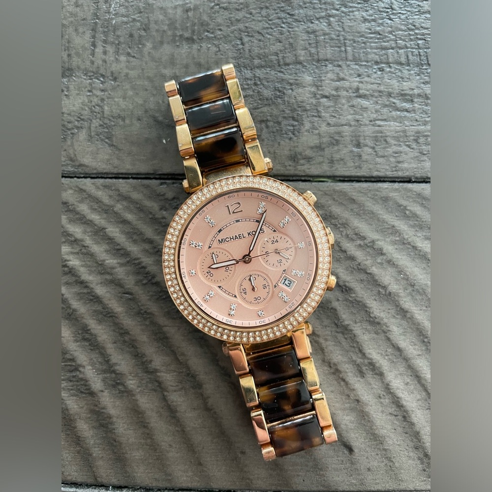 Michael Kors Women's Parker Rose Gold & Tortoise Watch